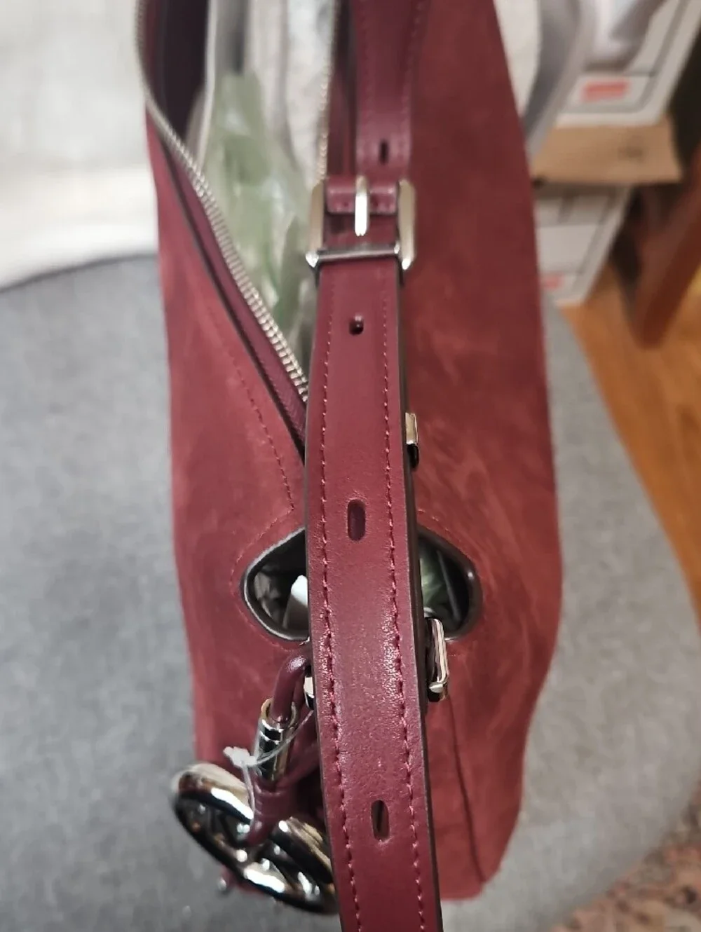 Michael Kors Suede Shoulder Bag in Deep Wine NWT Gorgeous Bag!